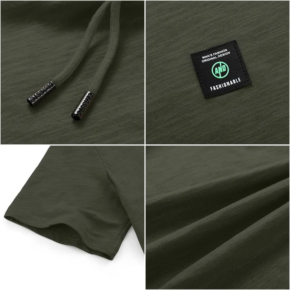 Aiyino Men's Short Sleeve Athletic Hoodies Sport Sweatshirt Solid Color Fashion Pullover