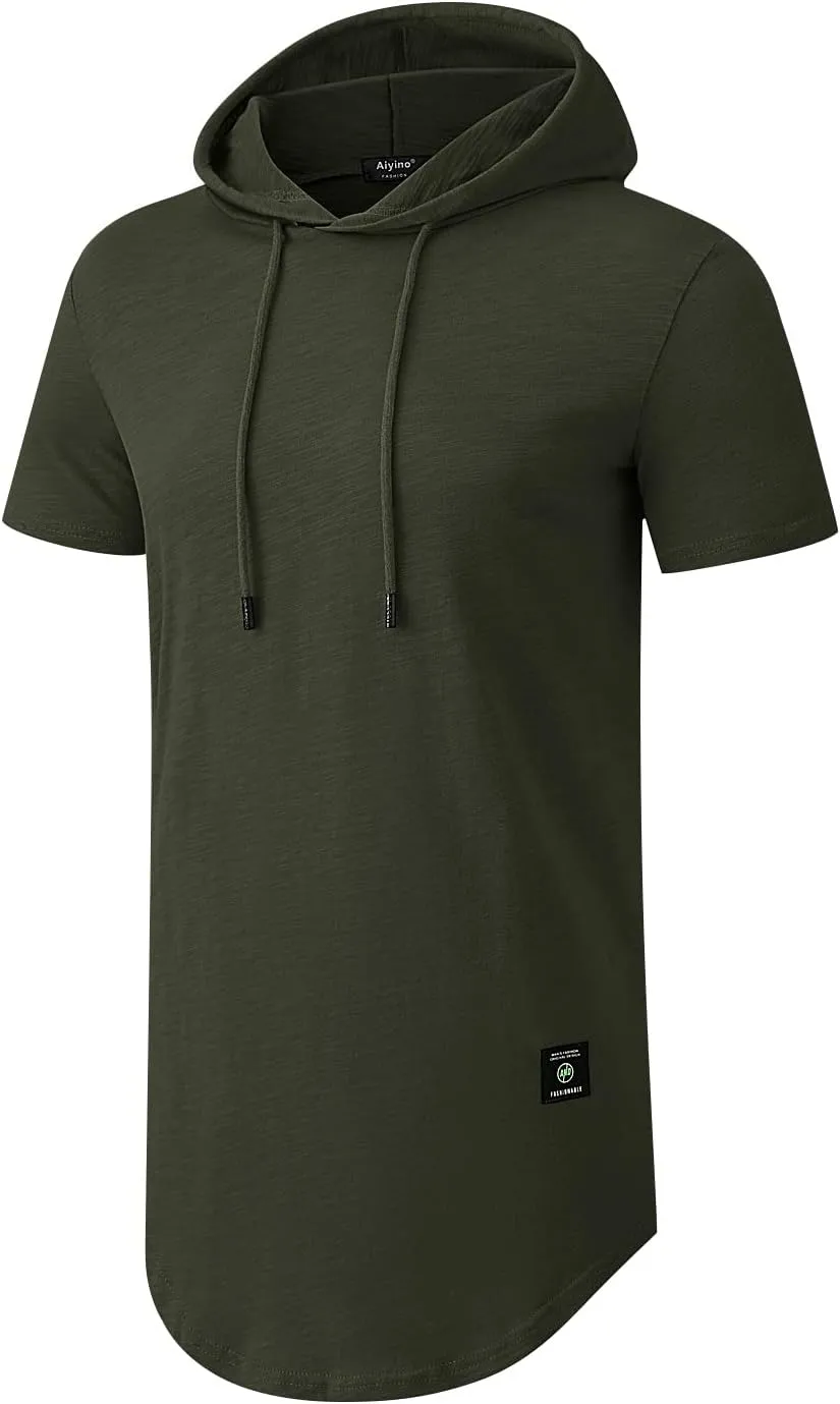 Aiyino Men's Short Sleeve Athletic Hoodies Sport Sweatshirt Solid Color Fashion Pullover