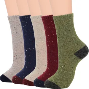 American Trends Womens Merino Wool Socks Athletic Hiking Socks Winter Warm Outdoor Thick Sports Socks Cashmere Ankle Socks