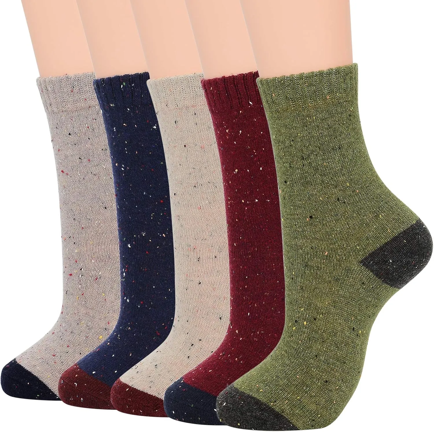 American Trends Womens Merino Wool Socks Athletic Hiking Socks Winter Warm Outdoor Thick Sports Socks Cashmere Ankle Socks