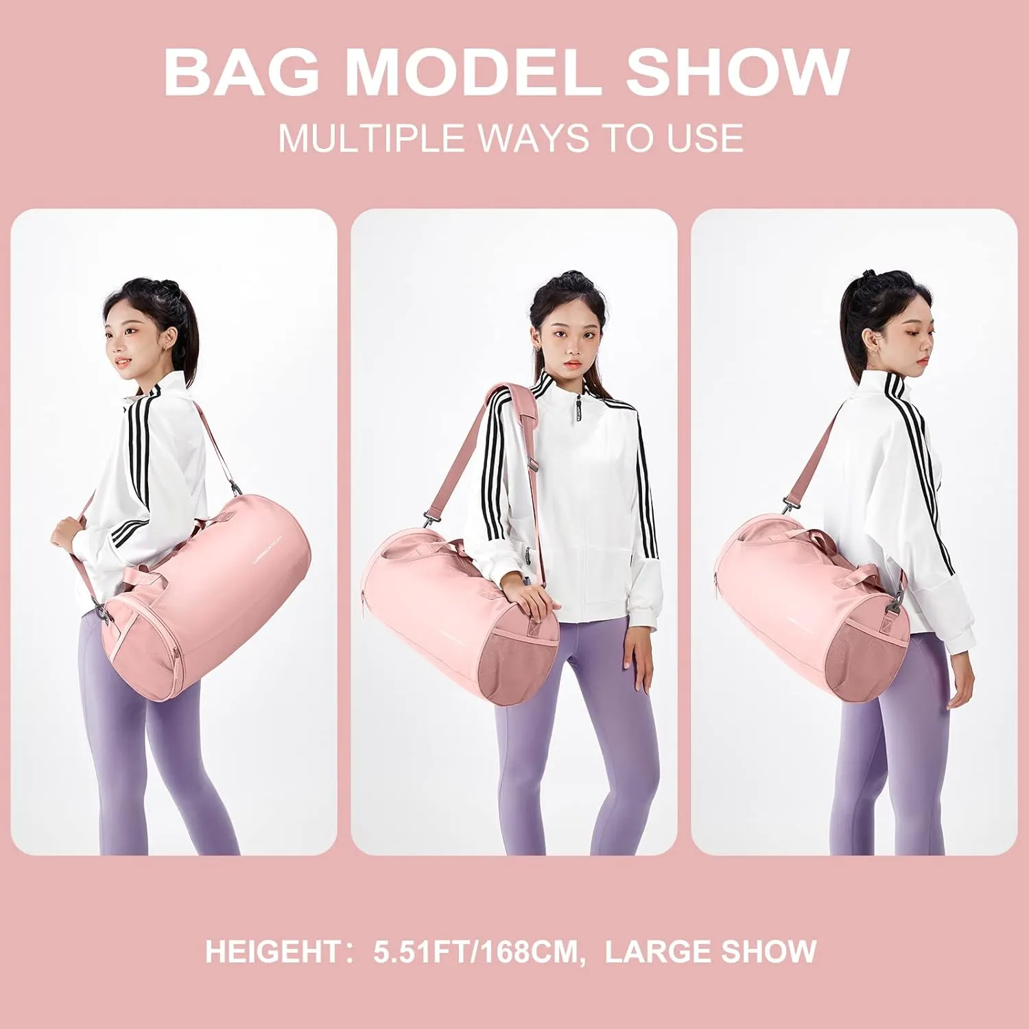 Bag for Women Fashion Simple Duffle Bag Women Small Duffle Bag for Men Travel Bag Sport Bag Weekender Bags for Women Swim Bag Workout Bag with Wet Pocket and Shoes Compartment Purple