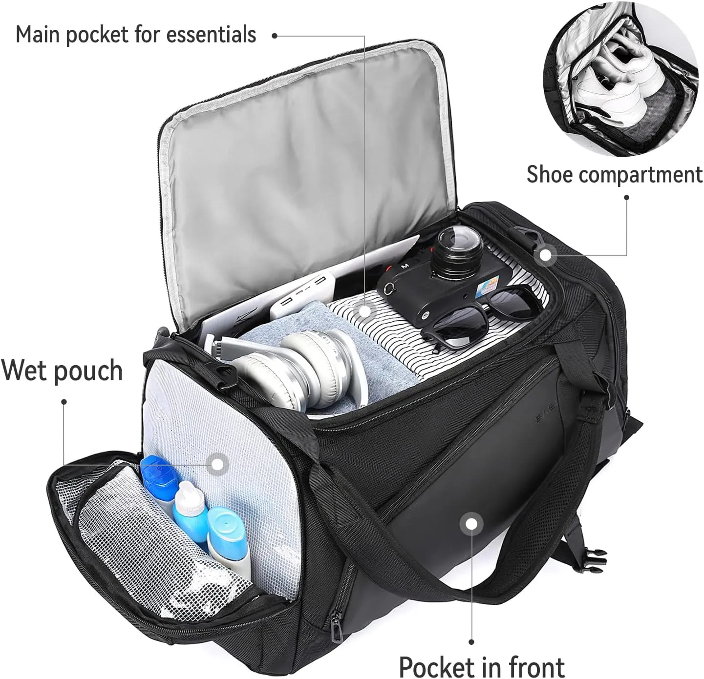 Bag for Women Fashion Simple Duffle Bag Women Small Duffle Bag for Men Travel Bag Sport Bag Weekender Bags for Women Swim Bag Workout Bag with Wet Pocket and Shoes Compartment Purple