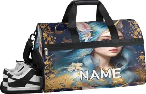 Beautiful Unicorn Girl Sports Gym Bag with Wet Pocket & Shoes Compartment Travel Duffel Bag for Women Men Custom Sports Gym Bag Personalized Overnight Stay Weekend Tote Beach Luggage