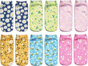 Benefeet Sox Funny Ankle Socks Cute Novelty No Show Animal Fruit Flower Cartoon Colorful Graphic Low Cut Socks for Women Girl