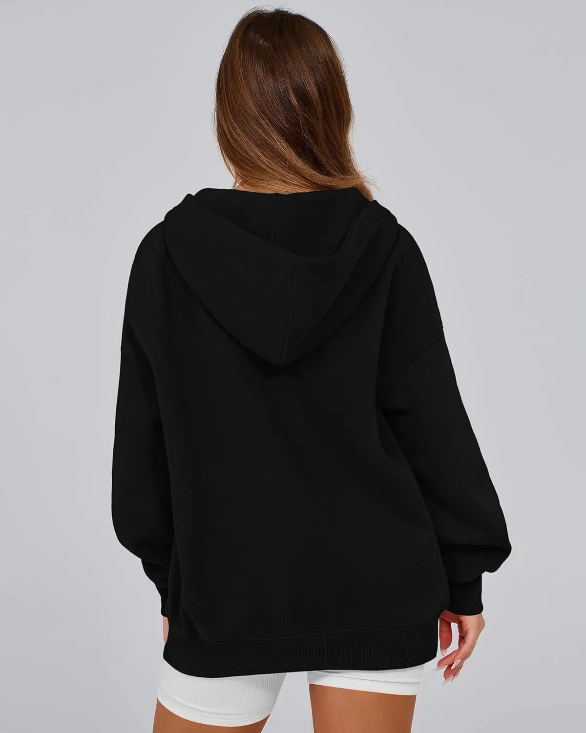 BTFBM Women's Oversized Hoodies Casual Fleece Long Sleeve V Neck Sweatshirts 2025 Trendy Spring Outfits Fall Clothes