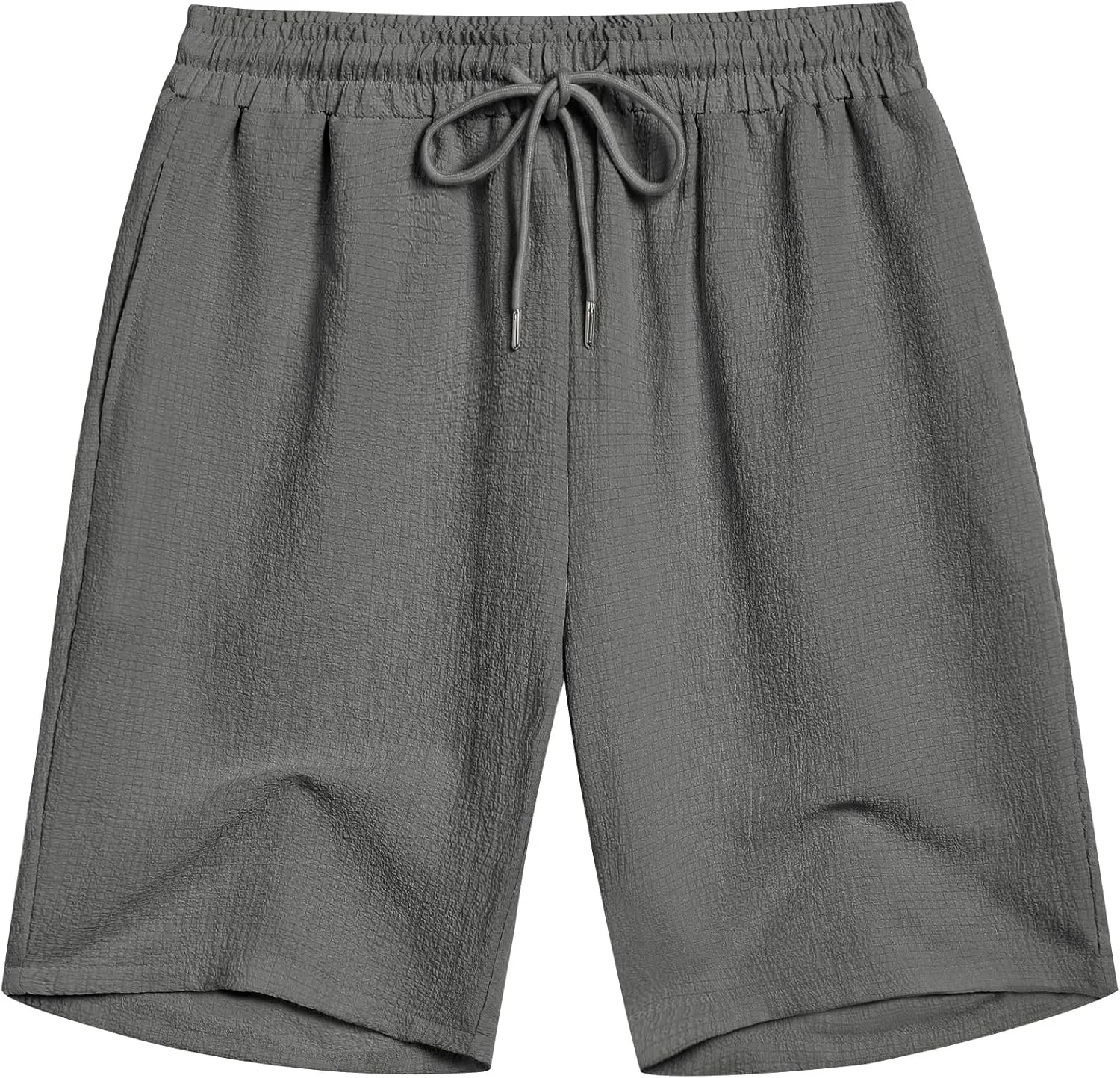 COOFANDY Mens Casual Shorts Elastic Waist Drawstring Textured Summer Beach Short