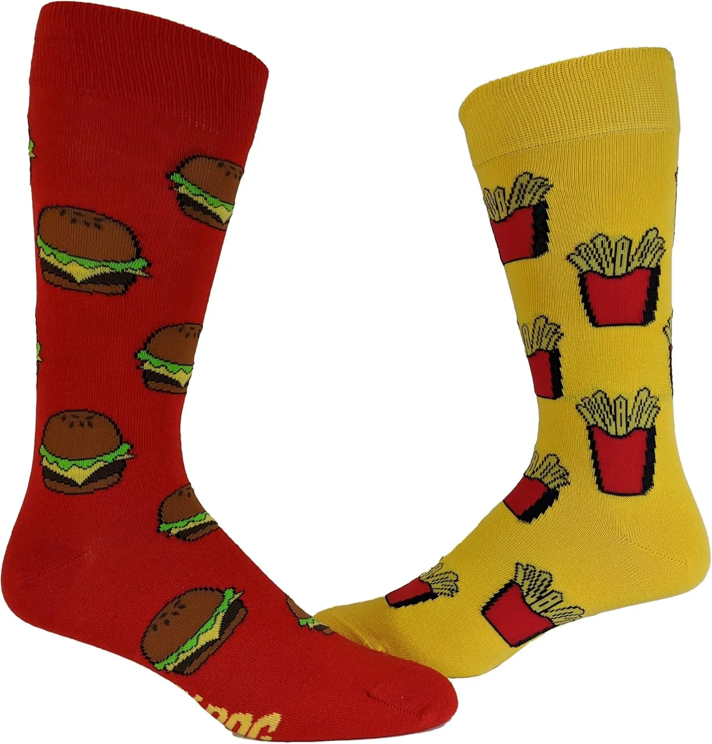 Crazy Dog T-Shirts Men's Burger And Fries Socks Funny Junk Food Backyard Cookout Vintage Novelty Footwear