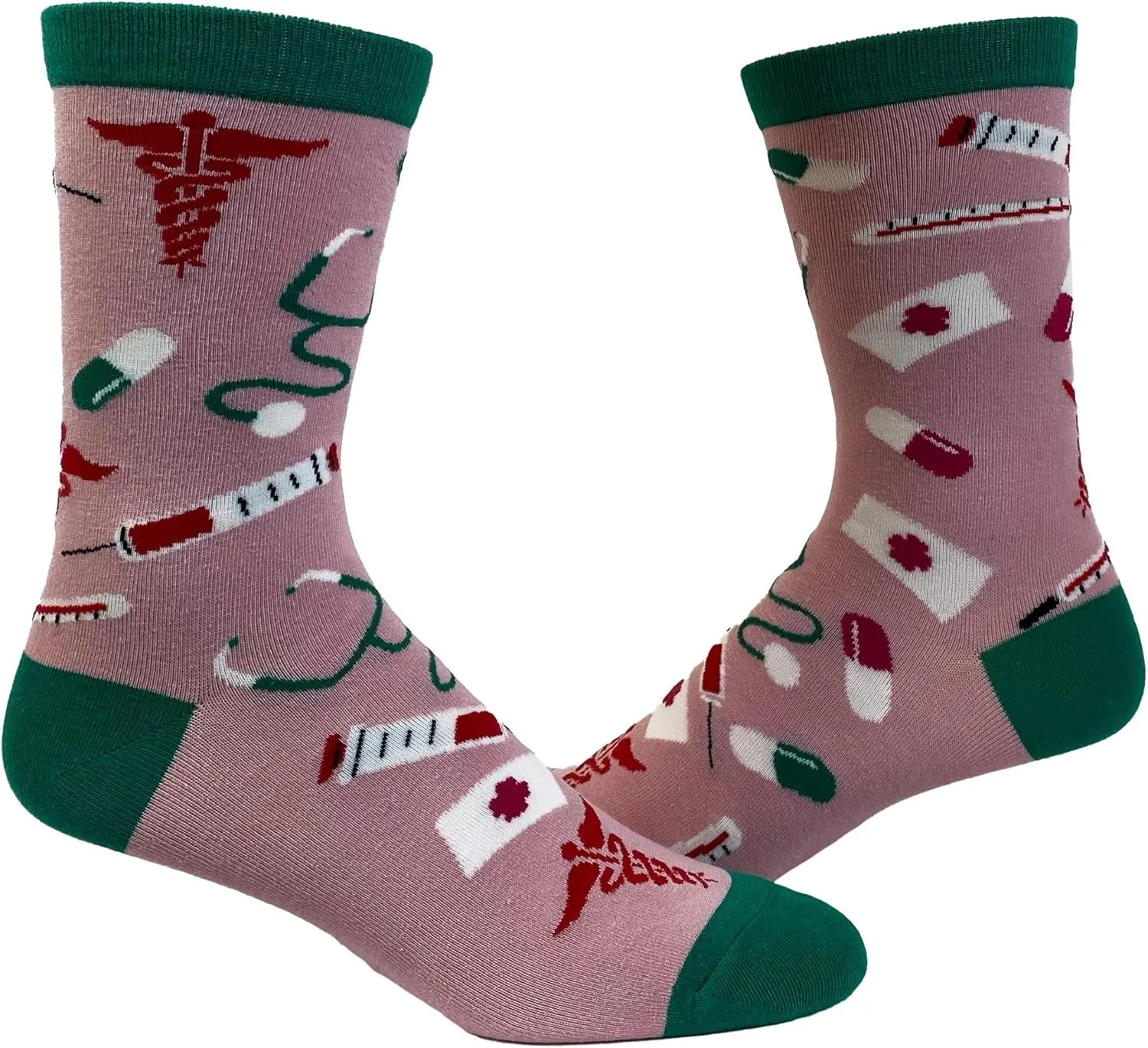 Crazy Dog T-Shirts Women's Nurse Socks Cute Funny Hospital Worker Essential Graphic Novelty Footwear