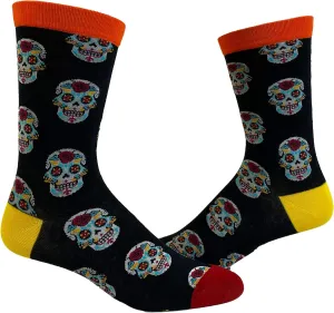 Crazy Dog T-Shirts Women's Sugar Skull Socks Funny Day Of The Dead Mexico Graphic Novelty Footwear