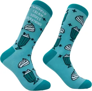 Crazy Dog T-Shirts Women's Whipped Cream Solves Everything Socks Funny Sweet Treat Dessert Lovers Footwear
