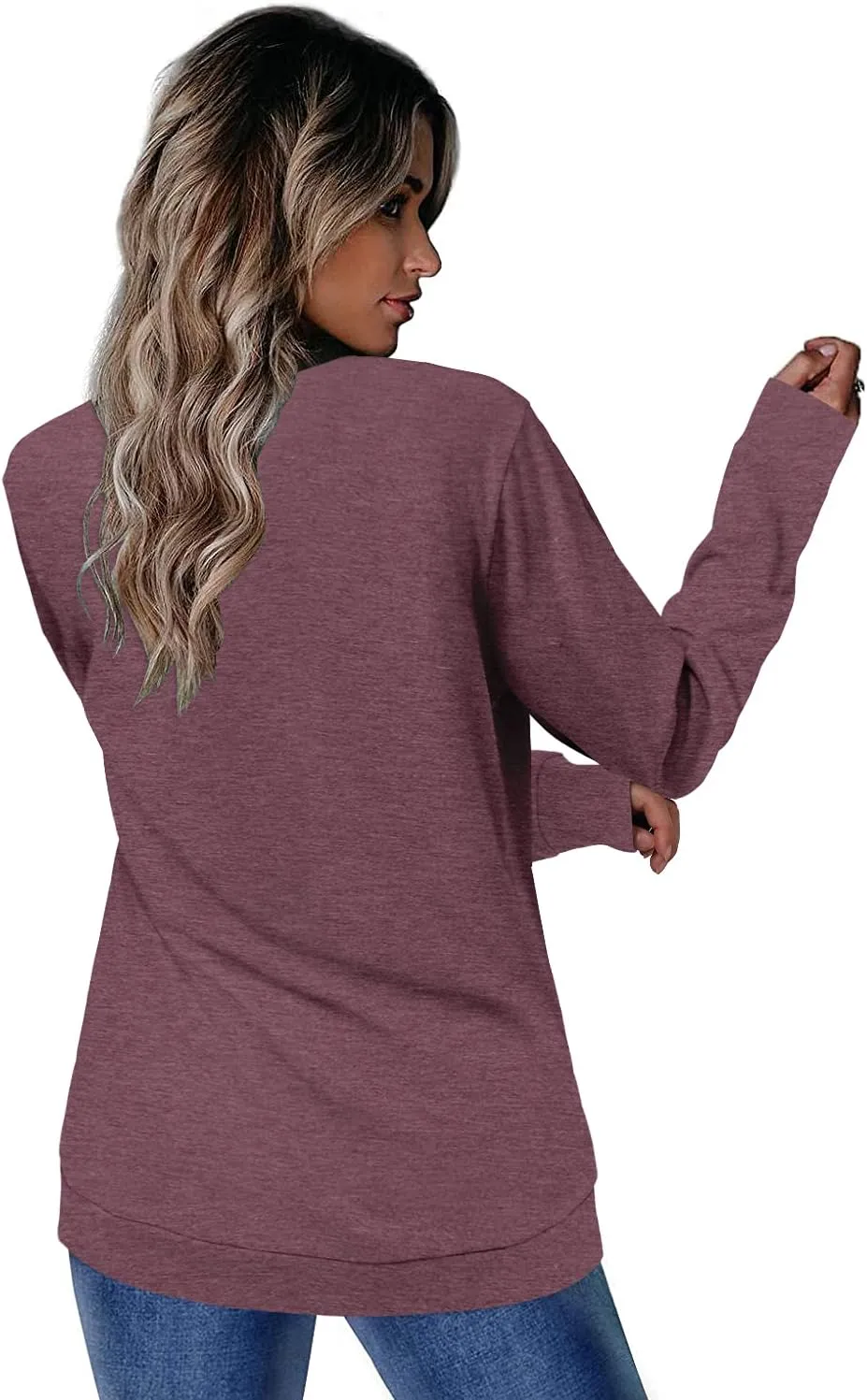 CRAZY GRID Womens Trendy Long Sleeve Shirts Casual Loose Soft Sweatshirt Fall Tops