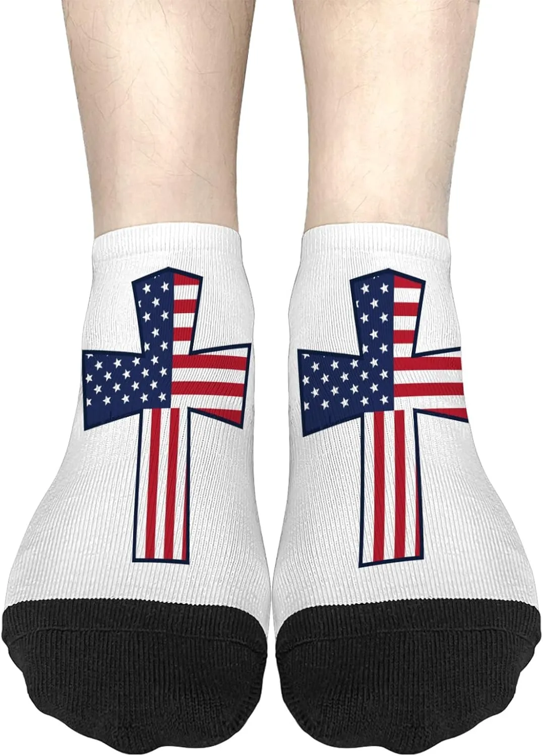 Crazy Sock For Women No Show Socks Womens, American Flag Brush Cross Sock, Gag Gifts Funny Adult