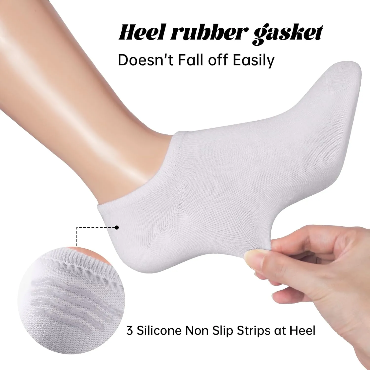 deefly Invisible Liner Socks - Anti-Slip Low Cut No Show Socks Women Casual and Athletic Flat Boat Line 6 Pairs