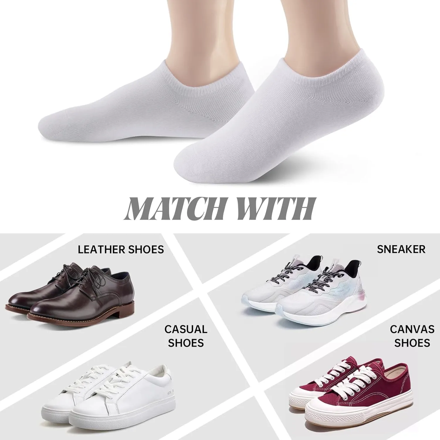 deefly Invisible Liner Socks - Anti-Slip Low Cut No Show Socks Women Casual and Athletic Flat Boat Line 6 Pairs