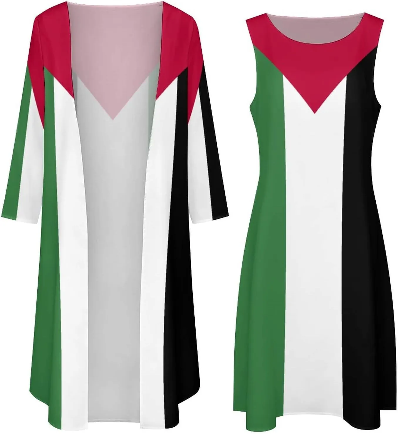 Dress Suit Skirts for Womens Summer Top Palestine Flag Casual V Neck Shift Dress XL