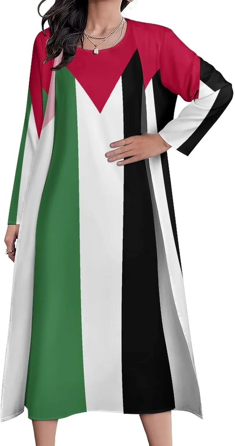 Dress Suit Skirts for Womens Summer Top Palestine Flag Casual V Neck Shift Dress XL