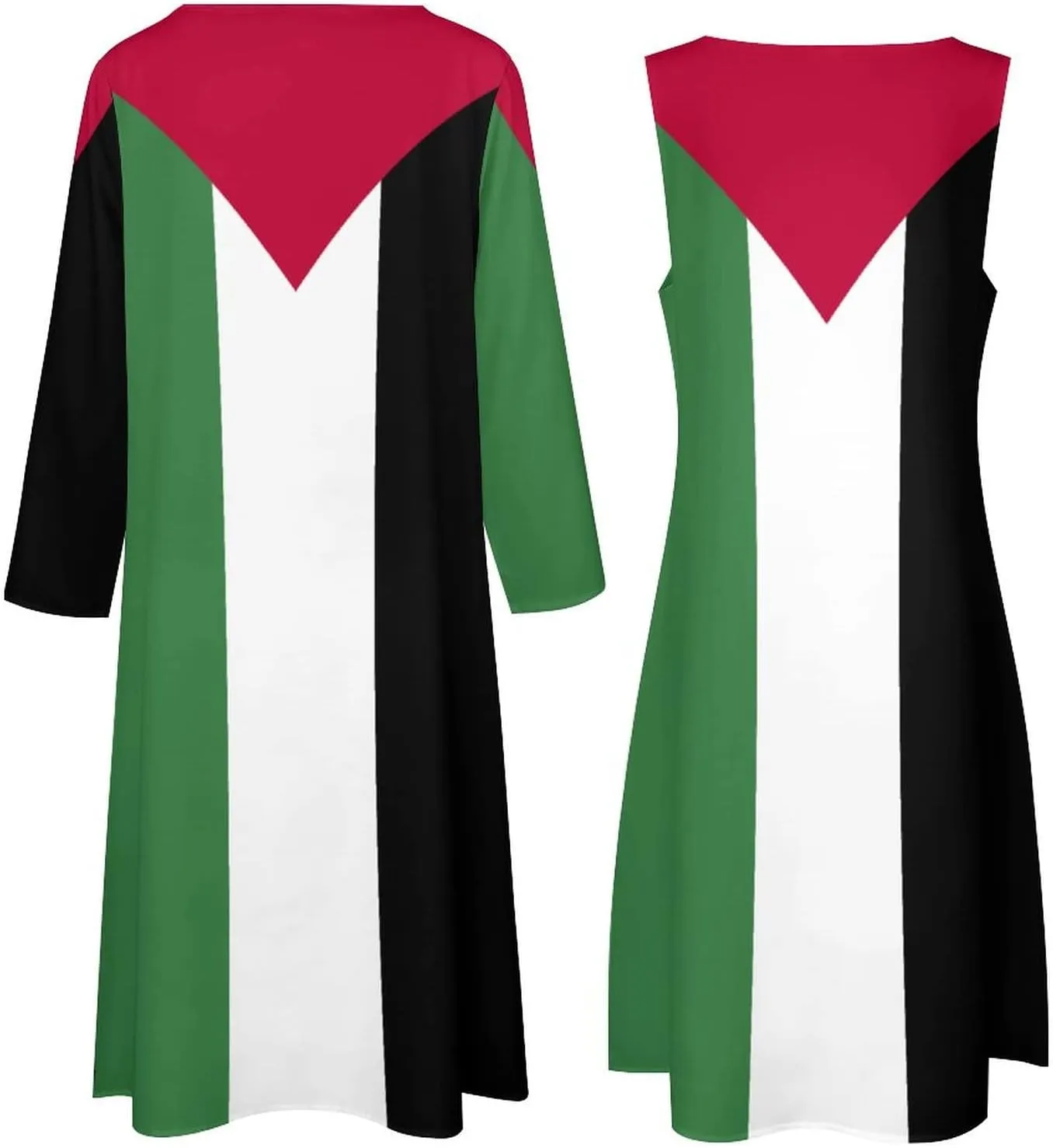 Dress Suit Skirts for Womens Summer Top Palestine Flag Casual V Neck Shift Dress XL