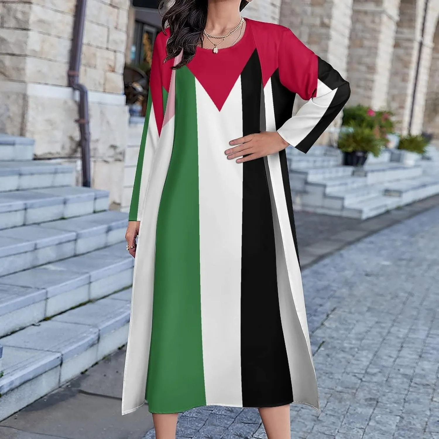 Dress Suit Skirts for Womens Summer Top Palestine Flag Casual V Neck Shift Dress XL