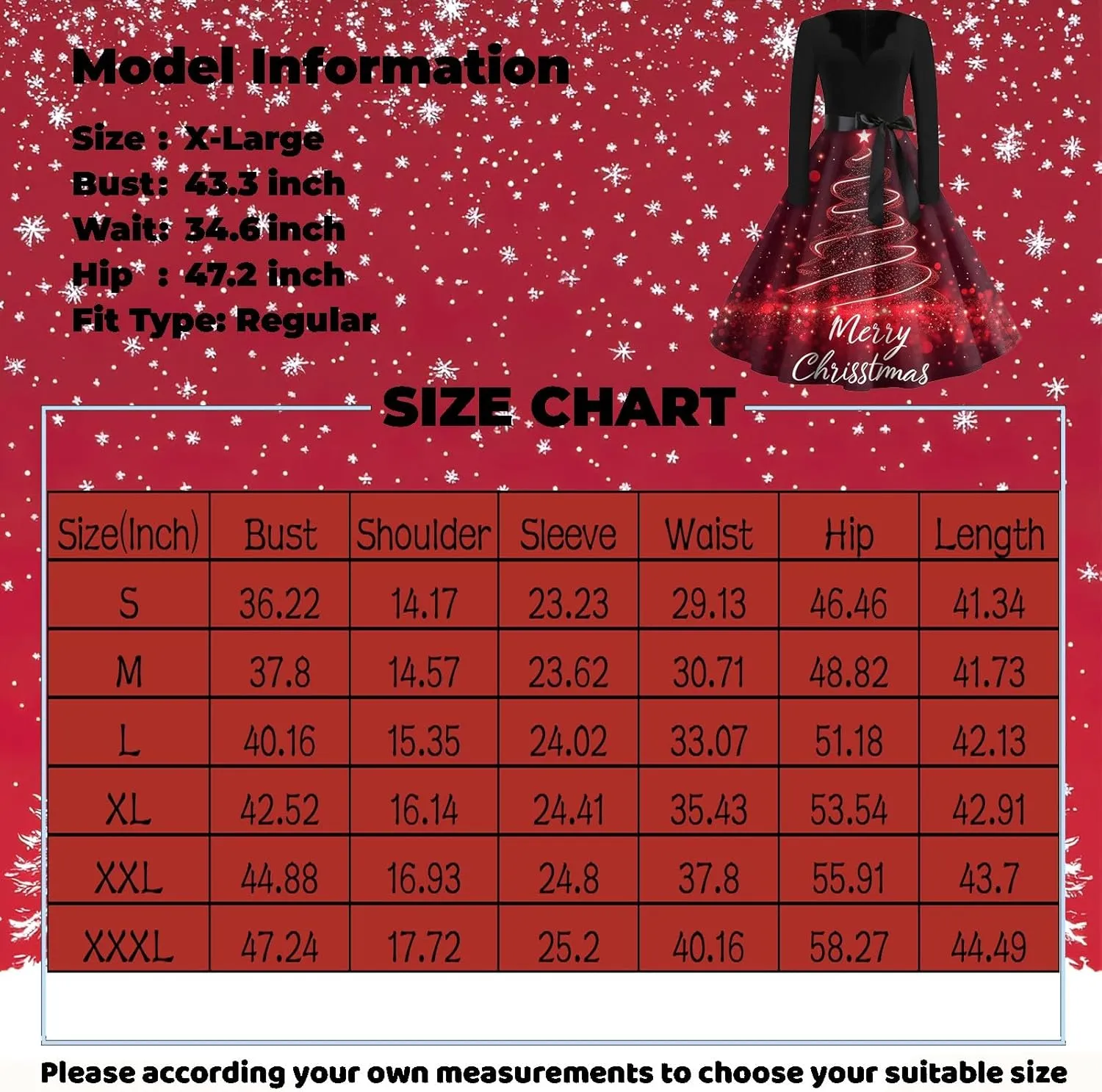 Dresses for Women Fashion Christmas Casual Slim Hem Long Sleeve Xmas Print Cocktail Dresses for Women Fall Winter Dress