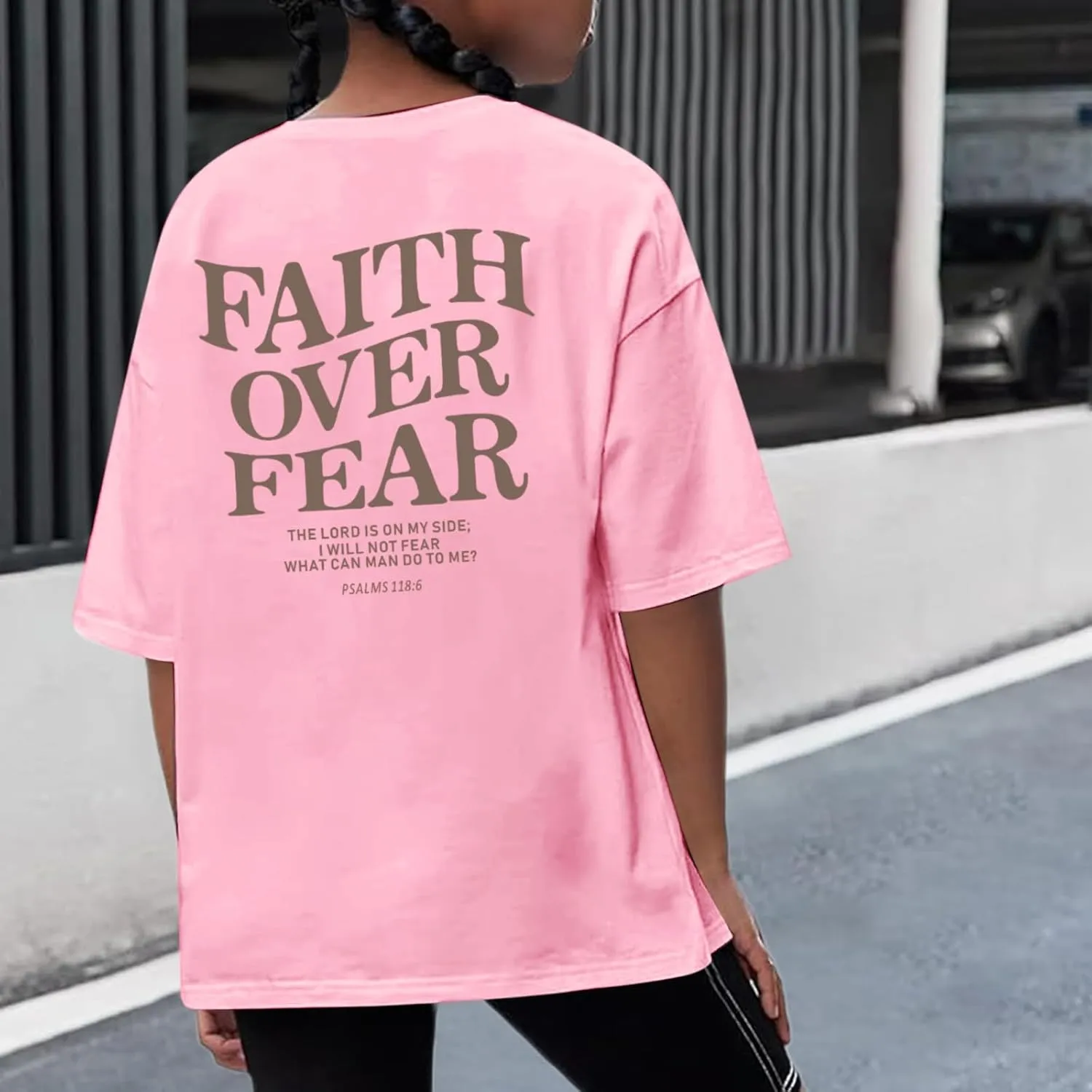 Faith Over Fear Shirt Christian Jesus Tshirts for Girls Religious Inspirational Tees Bible Verse Tops for Kids 3-12