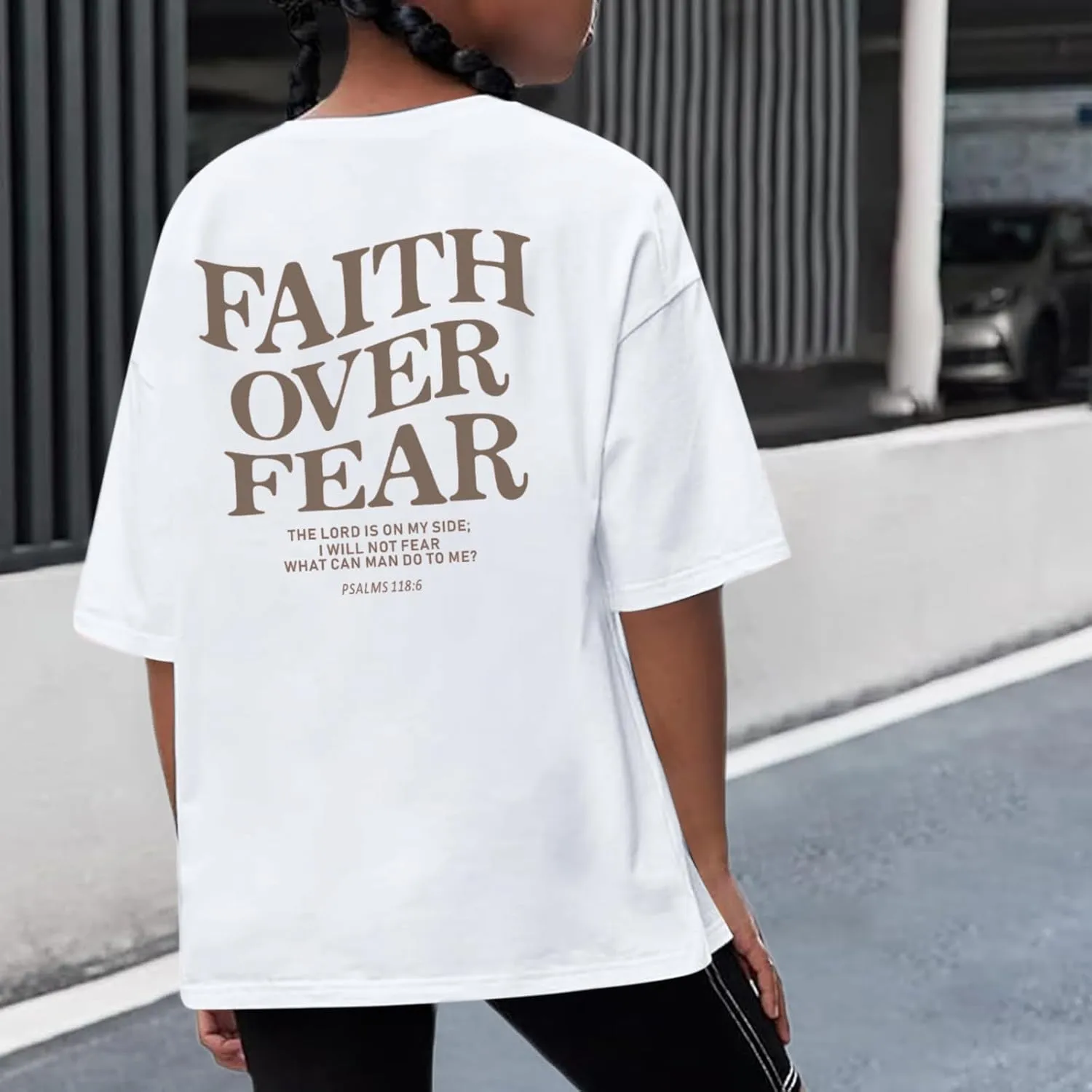 Faith Over Fear Shirt Christian Jesus Tshirts for Girls Religious Inspirational Tees Bible Verse Tops for Kids 3-12