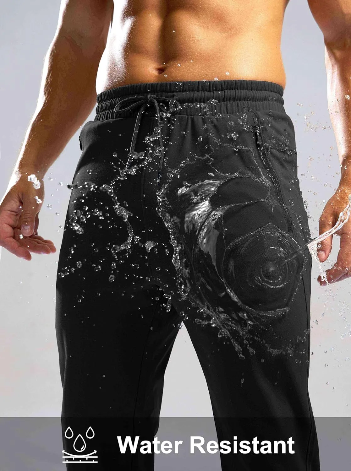 G Gradual Men's Fleece Lined Winter Pants with 3 Zipper Pockets Warm Athletic Joggers Workout Running Sweatpants for Men