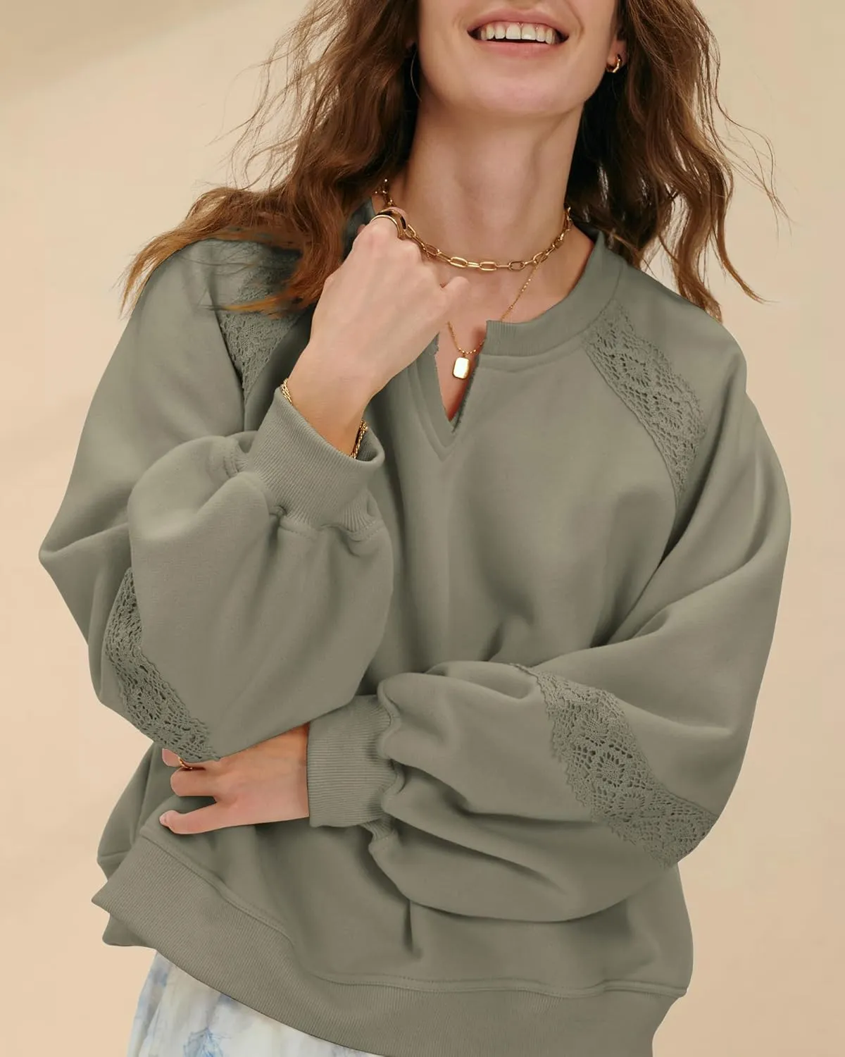 Gacaky Sweatshirt for Women Oversized Fleece Embroidered Crochet Hoodies Cropped Pullover Tops Comfy Fall Outfits Clothes