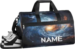 Galaxy Star Outer Space Sports Gym Bag with Wet Pocket & Shoes Compartment Travel Duffel Bag for Women Men Custom Sports Gym Bag Personalized Overnight Stay Weekend Tote Beach Luggage