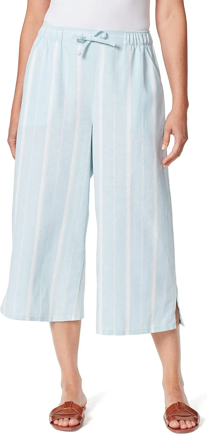 Gloria Vanderbilt Women's Elyse Side Slit Wide Leg Capri Pant Standard