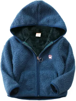 Happy Cherry Girls Polar Fleece Vest Reversible Cartoon Zipper Hooded Waistcoat