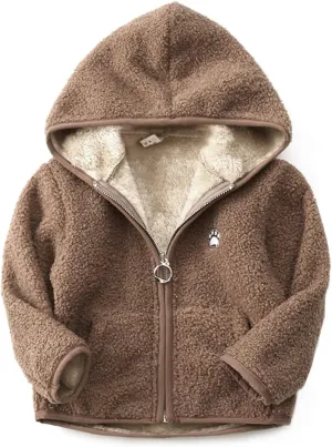 Happy Cherry Girls Polar Fleece Vest Reversible Cartoon Zipper Hooded Waistcoat