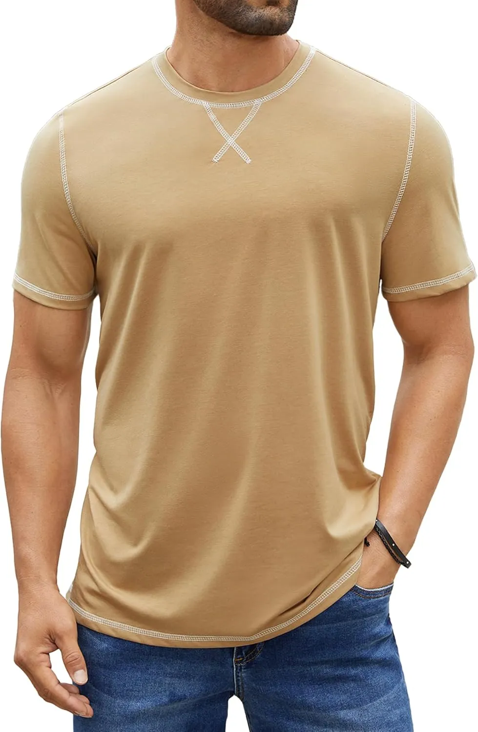Hardaddy Men's Short Sleeve Casual Crewneck Shirts Summer Soft T-Shirts Lightweight Tee Pullover Tops