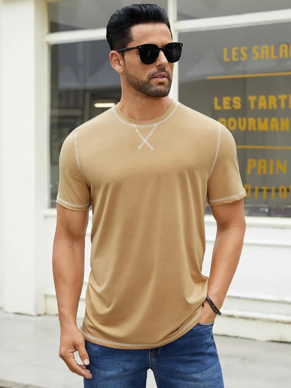 Hardaddy Men's Short Sleeve Casual Crewneck Shirts Summer Soft T-Shirts Lightweight Tee Pullover Tops