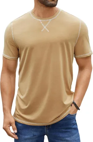 Hardaddy Men's Short Sleeve Casual Crewneck Shirts Summer Soft T-Shirts Lightweight Tee Pullover Tops