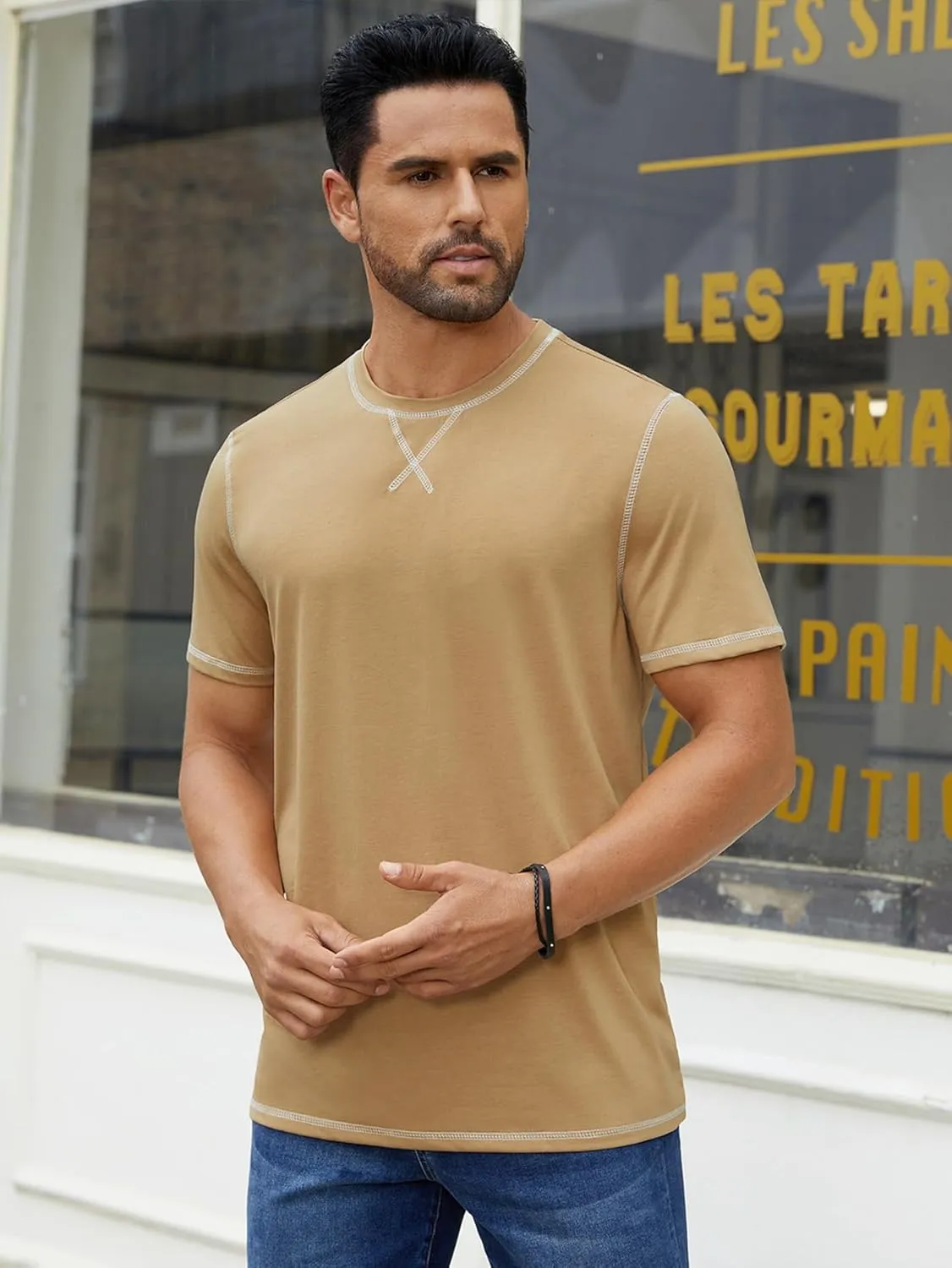 Hardaddy Men's Short Sleeve Casual Crewneck Shirts Summer Soft T-Shirts Lightweight Tee Pullover Tops