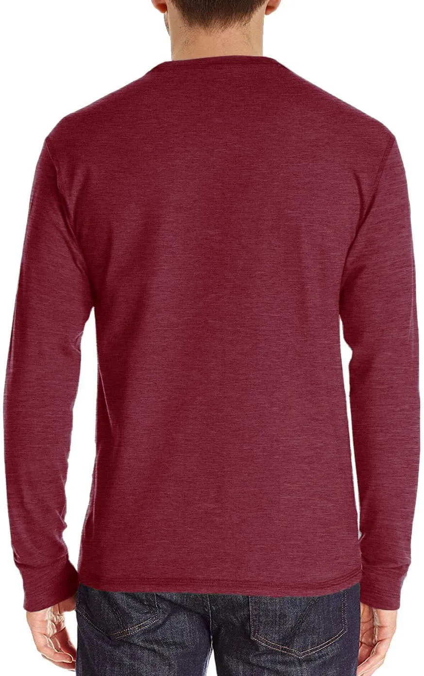 Henley Shirts for Men Casual Long/Short Sleeve Cotton T-Shirt Basic Button Tee Shirts with Pocket