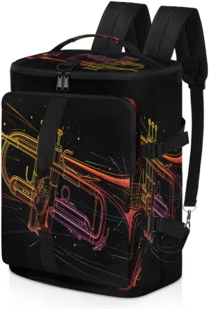 Instrument Music Trumpet Travel Backpack Carry On Flight Approved for Men Women, Lightweight Large Luggage Weekender Casual Daypack Backpacks for Traveling Airplane