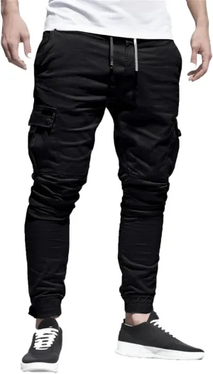 Joggers for Men Drawstring Elastic Waist Plaid Casual Pants 2023 Fall Winter Stretch Slim Fit Chinos Sweatpants with Pockets