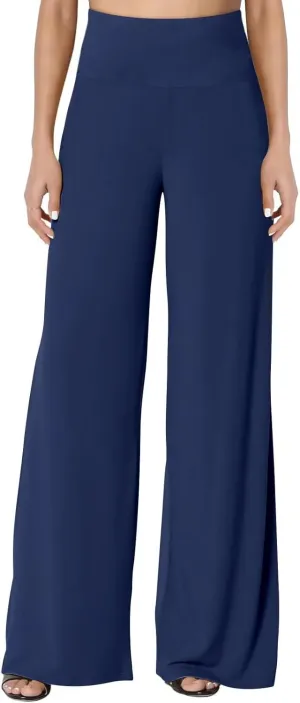 JZC Women's Palazzo Lounge Pants Stretchy Wide Leg Casual Pants Comfy High Waist Flowy Pants S-3XL