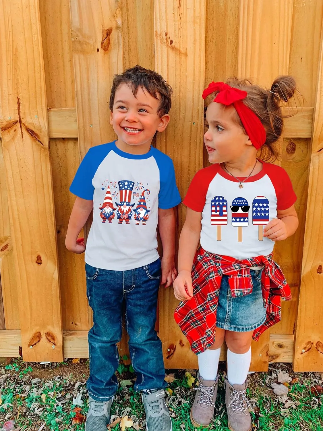 Kid 4th of July T-Shirts Boys Girls American Flag Shirt Patriotic Top Short Sleeve Tees 4-12 Years