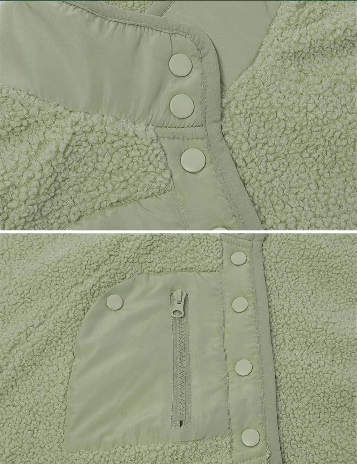 Lightweight Cropped Fuzzy Fleece Jacket for Women Winter Warm Sherpa Jackets Coat Outerwear with Pockets