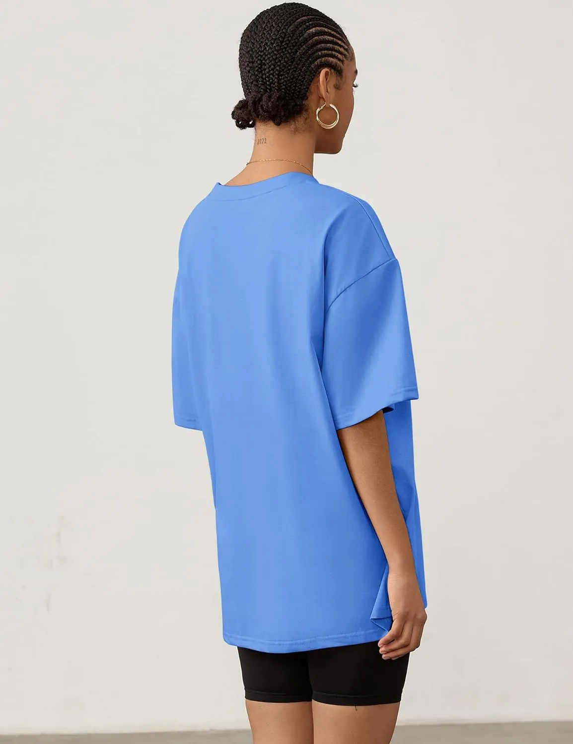 LOMON Oversized T Shirts for Women Short Sleeve Crewneck Summer Tops Loose Casual Mama Shirts Basic Tee