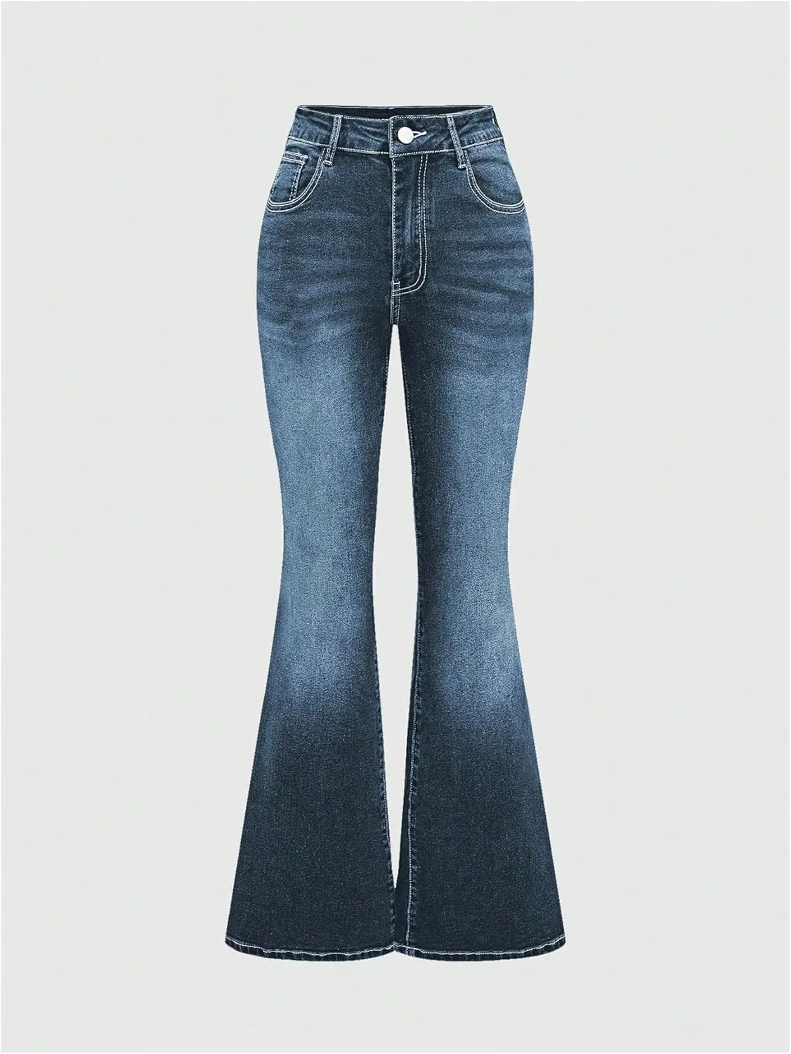MakeMeChic Women's Bell Bottom Jeans Flare Jeans Embroidered Y2K High Waist Pants