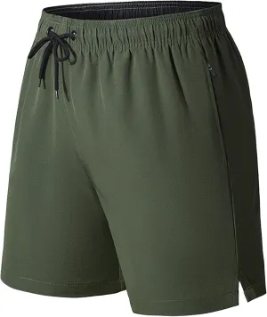 Men Athletic Gym Shorts Lightweight Sports Running Short Pants Quick Dry with Zipper Pockets Short