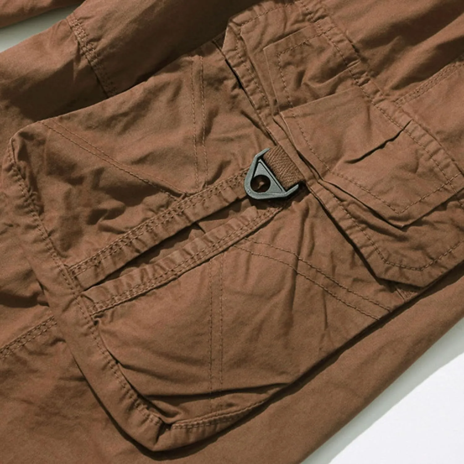 Men Multi Pocket Cargo Shorts Outdoor Hiking Relaxed Fit Short Pants Lightweight Cotton Work Casual Short