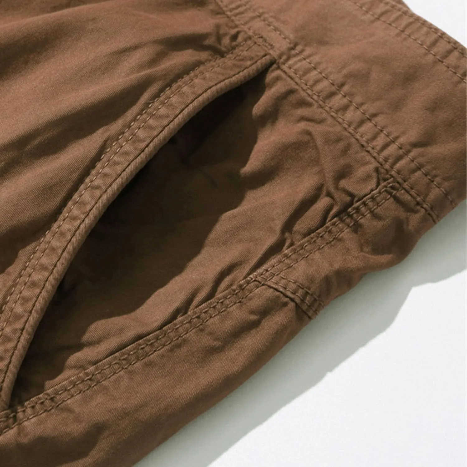 Men Multi Pocket Cargo Shorts Outdoor Hiking Relaxed Fit Short Pants Lightweight Cotton Work Casual Short