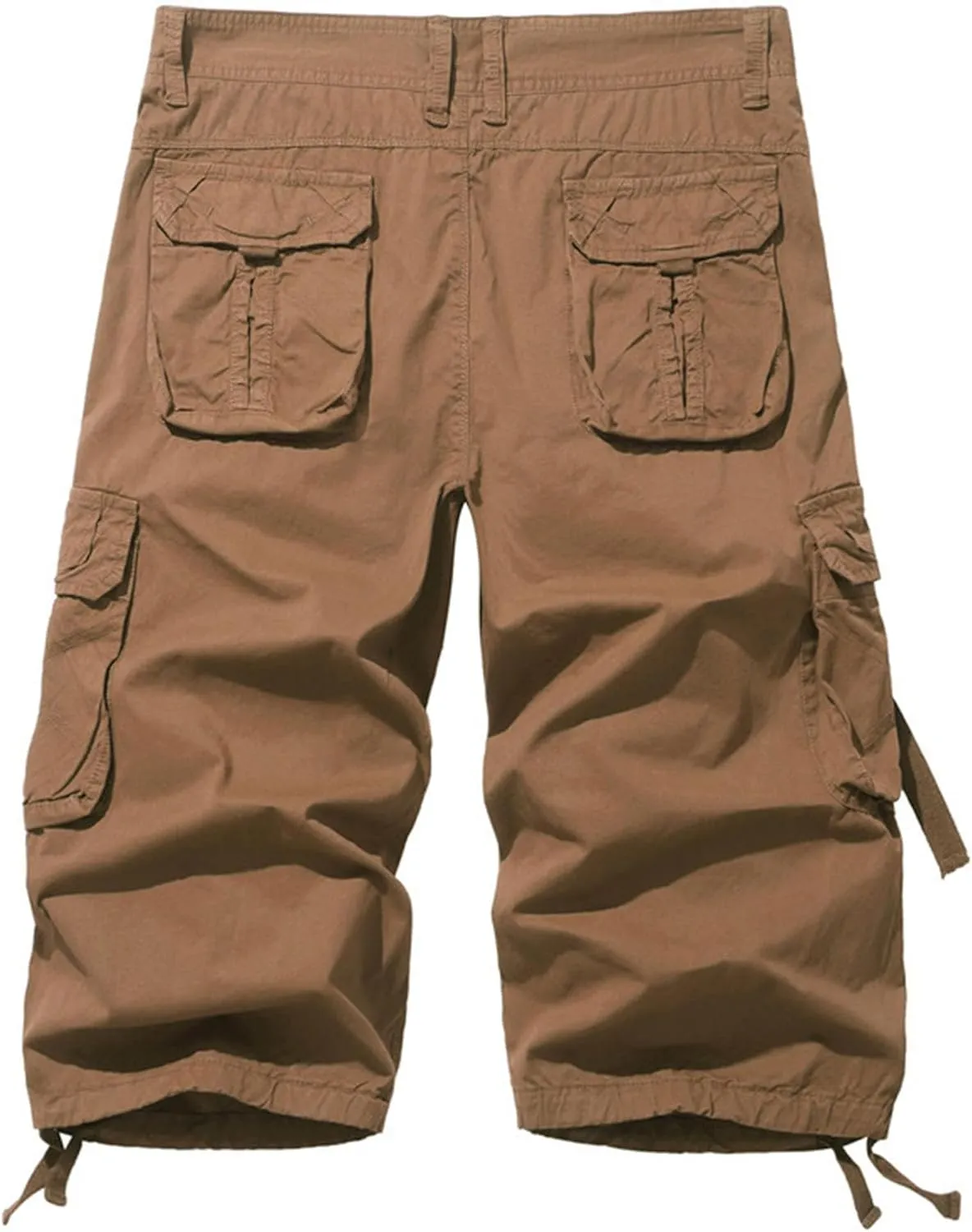 Men Multi Pocket Cargo Shorts Outdoor Hiking Relaxed Fit Short Pants Lightweight Cotton Work Casual Short