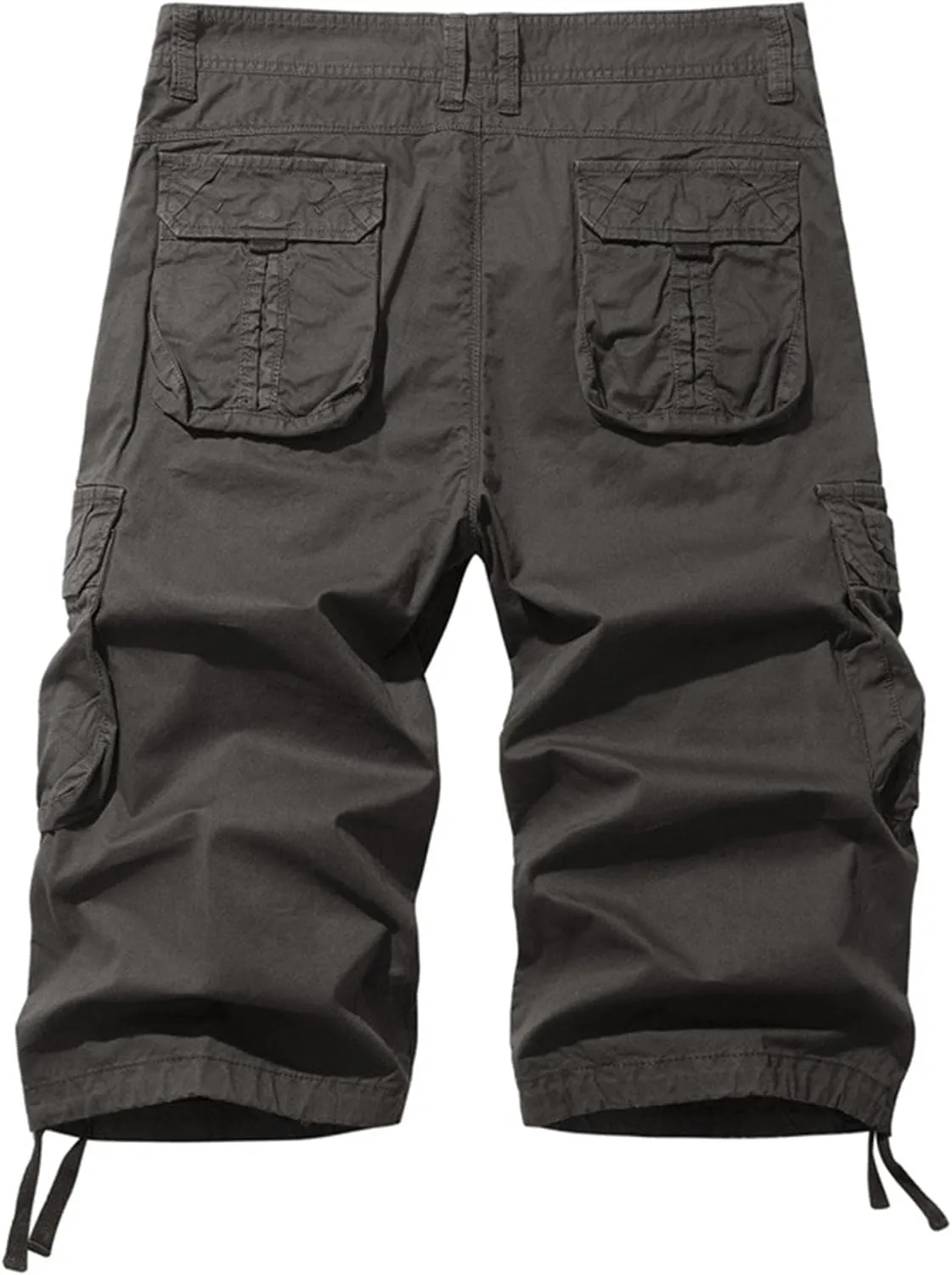 Men Multi Pocket Cargo Shorts Outdoor Hiking Relaxed Fit Short Pants Lightweight Cotton Work Casual Short