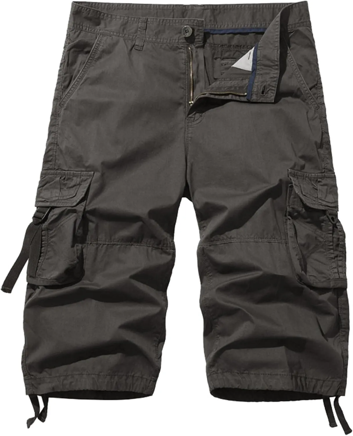 Men Multi Pocket Cargo Shorts Outdoor Hiking Relaxed Fit Short Pants Lightweight Cotton Work Casual Short