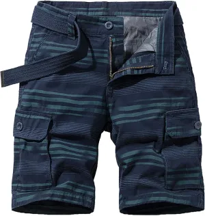 Men's Cargo Plaid Shorts Multi-Pocket Outdoor Work Short Lightweight Classic Relaxed Fit Short Pant